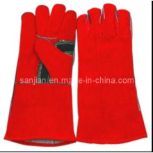 Guantes Sanjian de seguridad más largos industria de soldadura de cuero